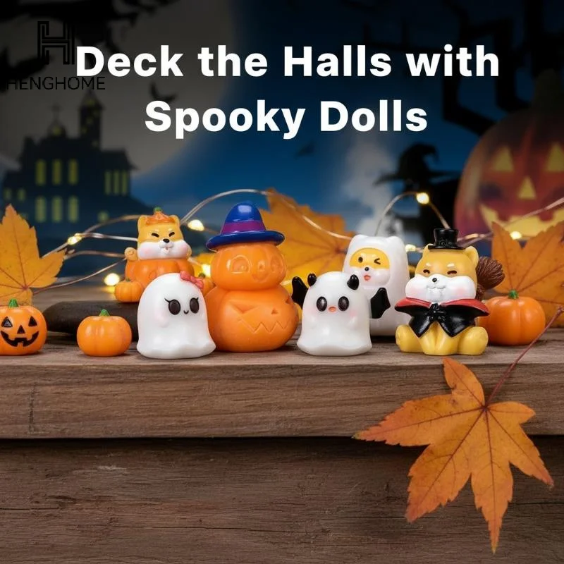 Halloween Mini Resin Figurines Adorable Cartoon Design Bright Colors For Outdoor Ornament Spooky Holiday Party Decoration Craft