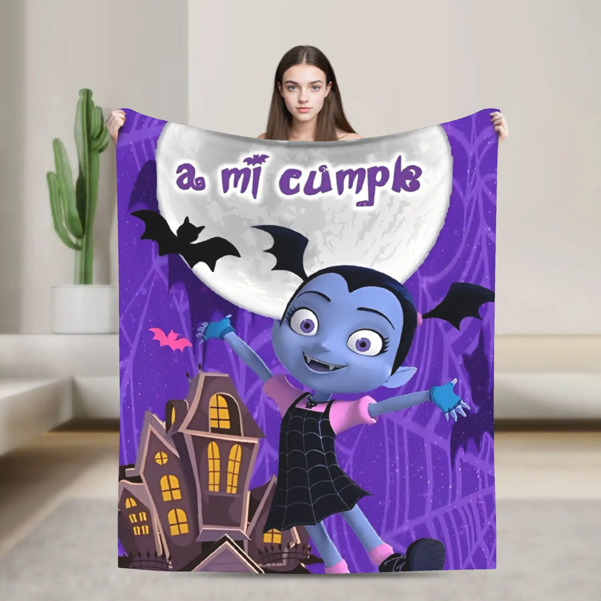 سوبر vampirina في سن المراهقة مصاص دماء رمي بطانية قسط الفانيلا الصوف خفيفة الوزن بطانية سرير مريحة رقيق البطانيات كل موسم استخدام #2