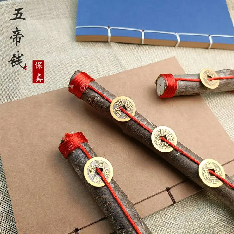 Wild peach stick, ghost beating stick, five emperor Qian laotao branch, ward off evil spirits and protect peace, peace Talisman
