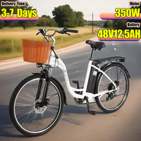 C6 Electric Bike 350W Motor 36V12.5AH Lithium Battery Dual Disc Brake E Bike 26 Inch Tire City Commuting Electric Bicycle