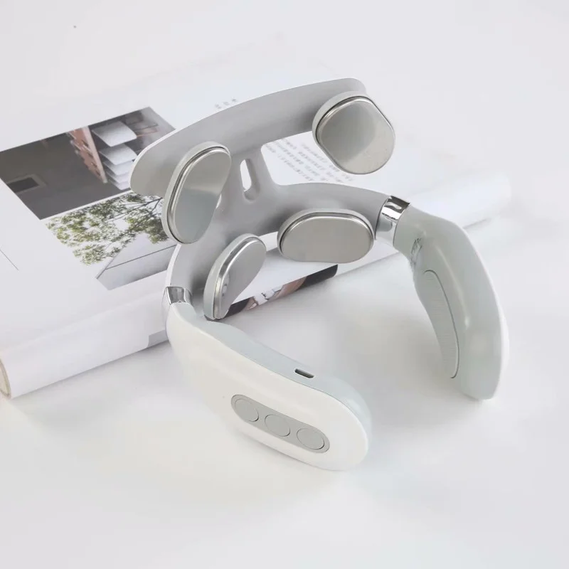 Máquina de masaje de cuello, 4 máquinas de calefacción para protección de cabeza y cuello, máquina de columna Cervical con vibración ligera y respiración
