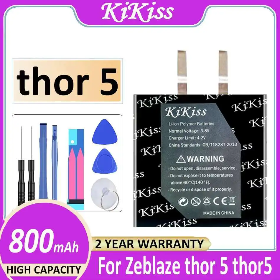 

Smartwatch Battery High Capacity 800Mah Long-Lasting Performance For Zeblaze Thor 5 Thor5 Only Cell, Without Cable And PC