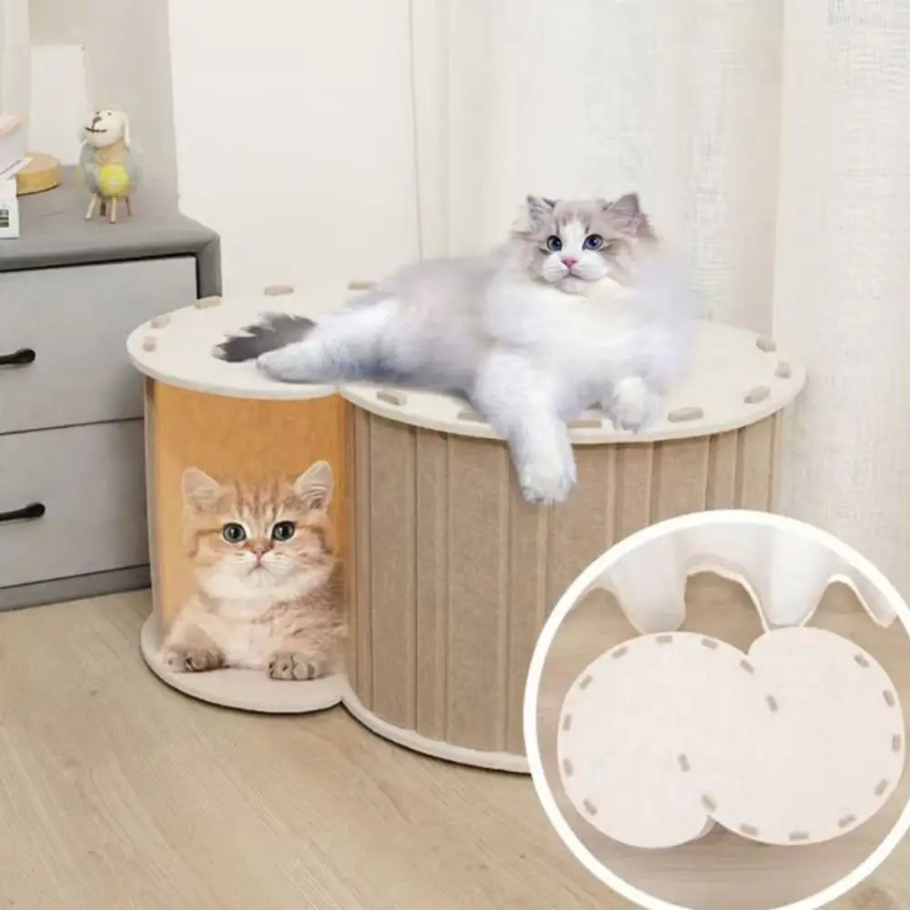 

Universal S-shaped Felt Cat Tunnel Bed Scratch Resistant Detachable Cat Cave Ventilated with Holes Cat Hideaway House Playing