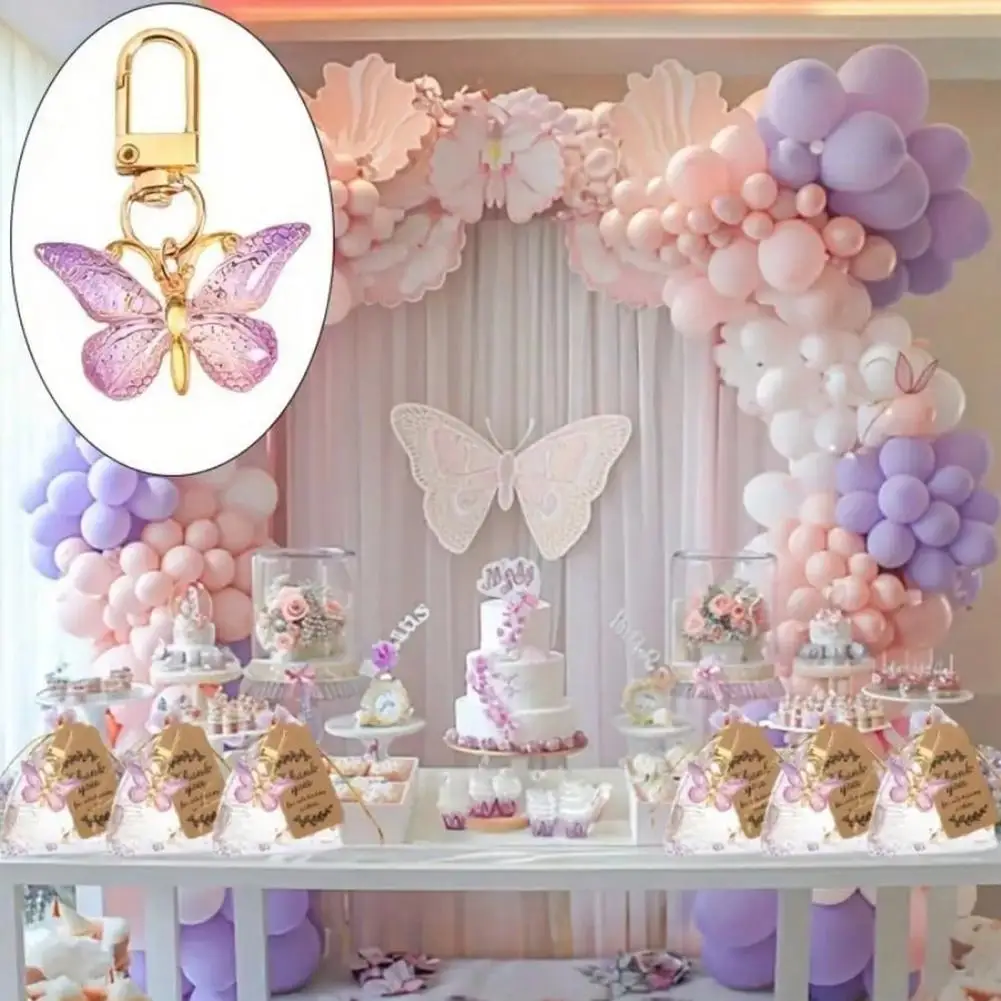 

12 Pcs Inspirational Keychain Decorative Resin Charm Butterfly Gifts for Women Bridal Shower Baby Shower Birthday Party Favors