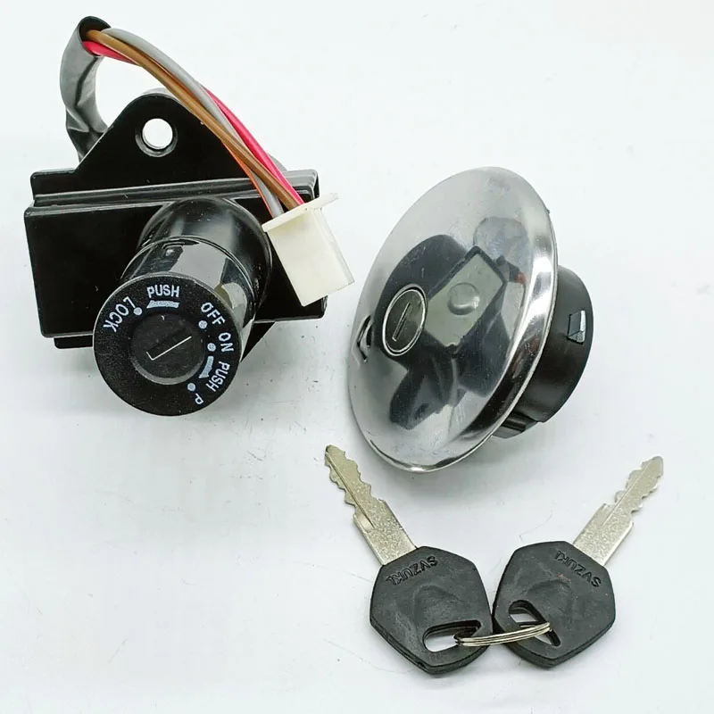 Ignition Switch Fuel Gas Cap Cover Keys Set For Suzuki GN250 1985 1986 1987 1988 1989 1990 1991 1992 1993 1994 1995 1996 -2001