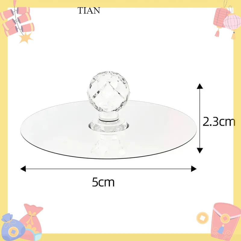 TIAN  Transparent Crystal Door Knobs Drawer Cabinet Door Knobs Handles Self-adhesive Handle with Hook Function Door Wall Decor