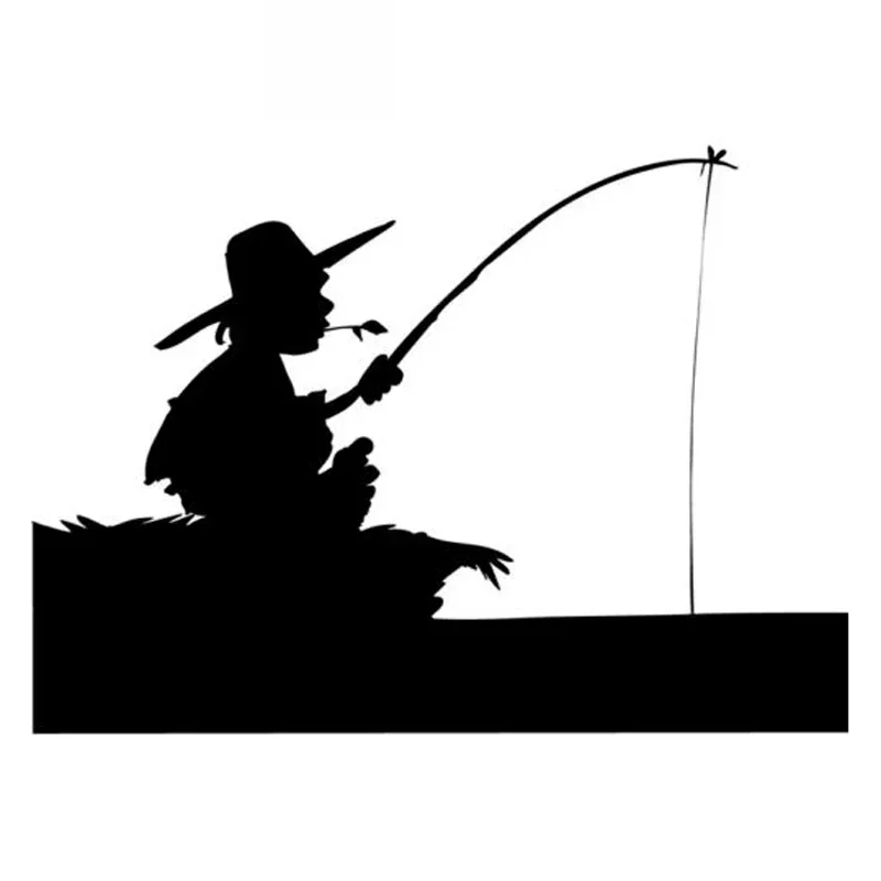 

Рыбак Рыбалка Спорт Высококачественные автомобильные наклейки Личность ПВХ Окно автомобиля Водонепроницаемые наклейки Черный/белый, 18 см * 13 см