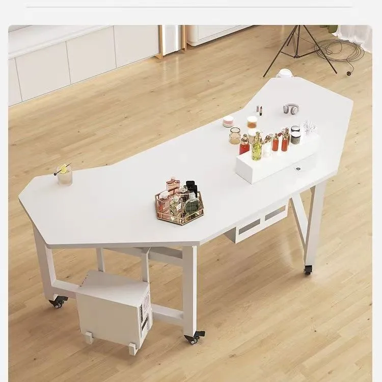

Desk with goods live streaming host table removable computer desk live streaming host desk display rotating live broadcast