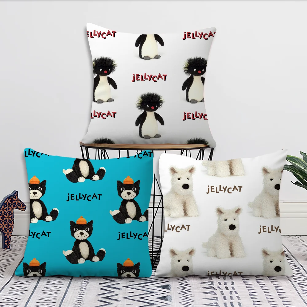 J-Jellycat Cute Pillow Case Fan Style Square Home Decor Cushion Cover Design Printed