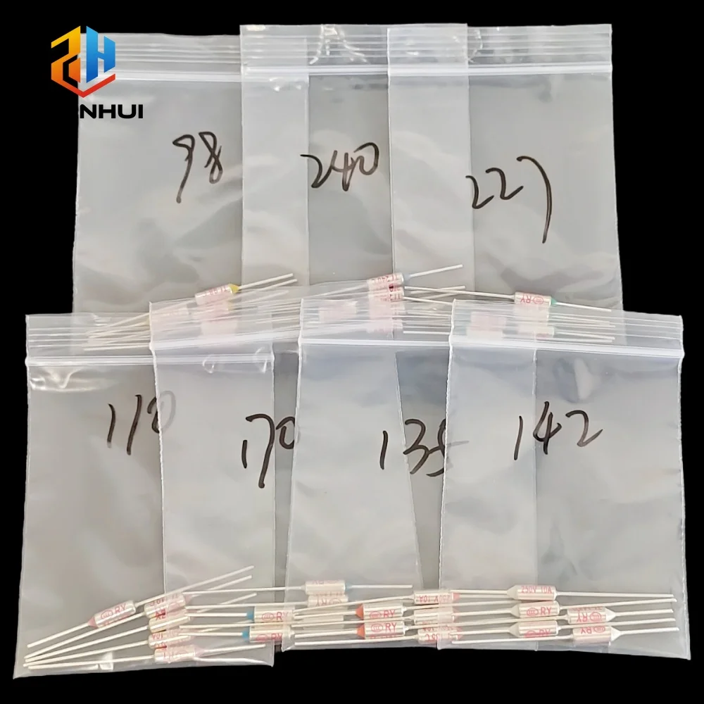 Thermal Fuse Assortment Kit 65Pcs 13 Values 72-240℃ 10A 250V RY Thermal Cutoffs For DIY Electronics Overheat Protection
