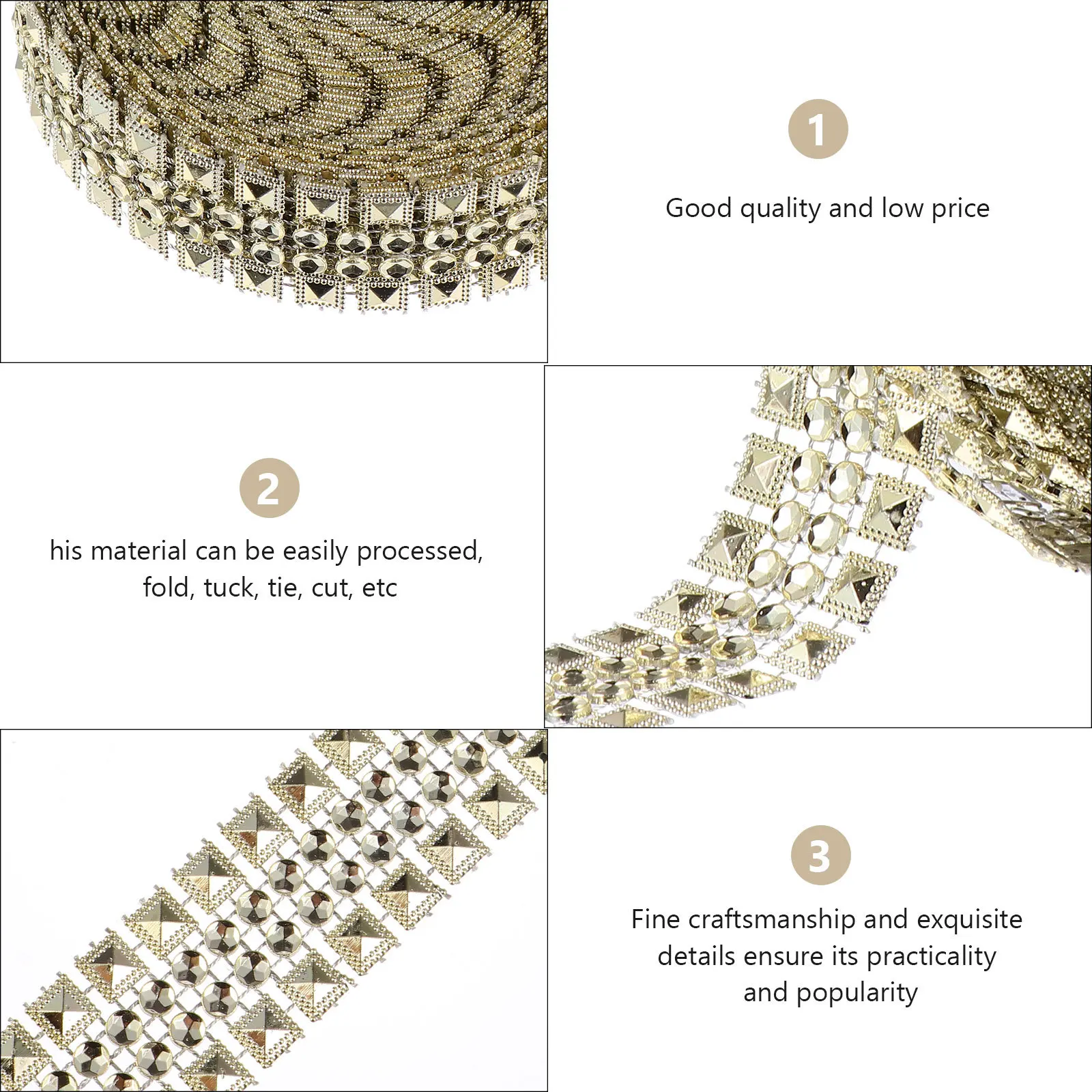 

1 Roll Rhinestone Diamond Ribbon Sparkling Mesh Trim For Diy Crafts Wedding Party Decor Handmade Clothing Accessories