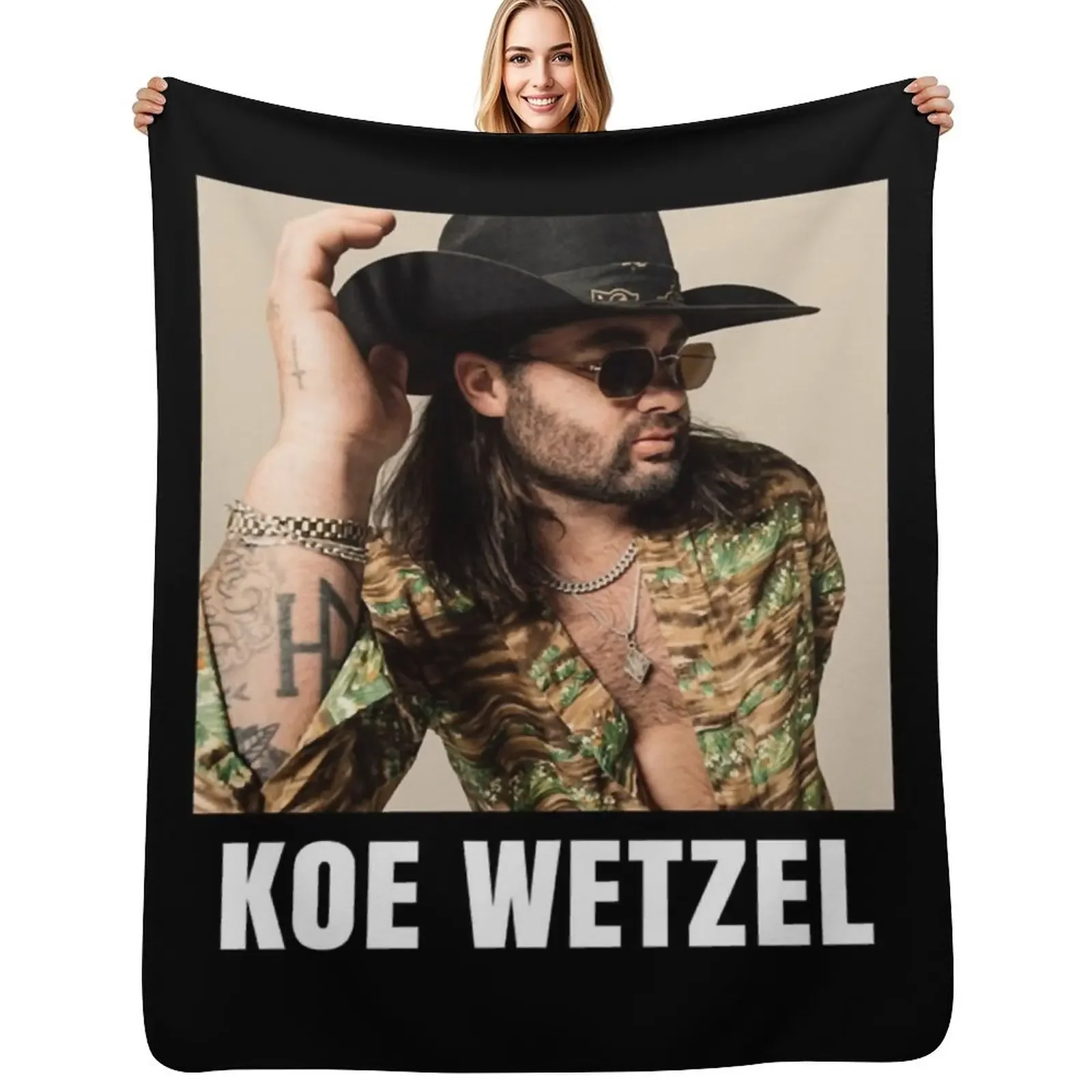 

Music Vintage Retro Koe Wetzel Gifts For Music Fans Throw Blanket Personalized Gift Winter beds Sofa Blanket