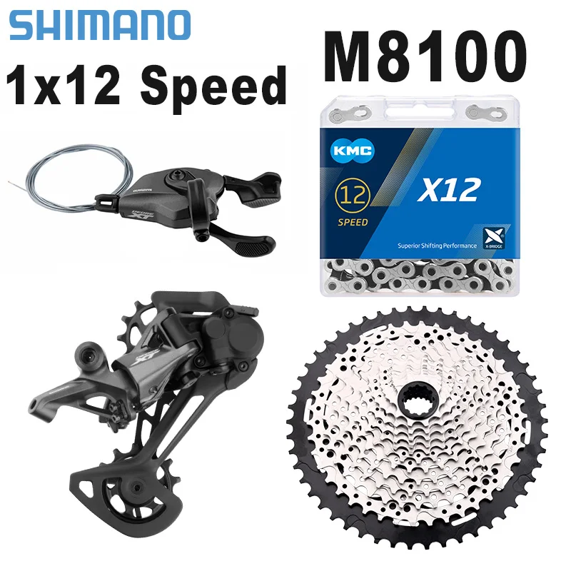 

Shimano Deore XT M8100 Groupset 12 Speed Mountain Bike Groupset 1x12speed 10-50T/52T Cassette KMC X12 Chain 12V Groupkit Shifter