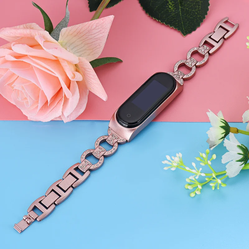 Metal Diamond Straps For Xiao Mi Band 7 6 5 4 3 Stainless Steel Wristband For Miband 7 smart Luxury bracelet Correa for Miband 6