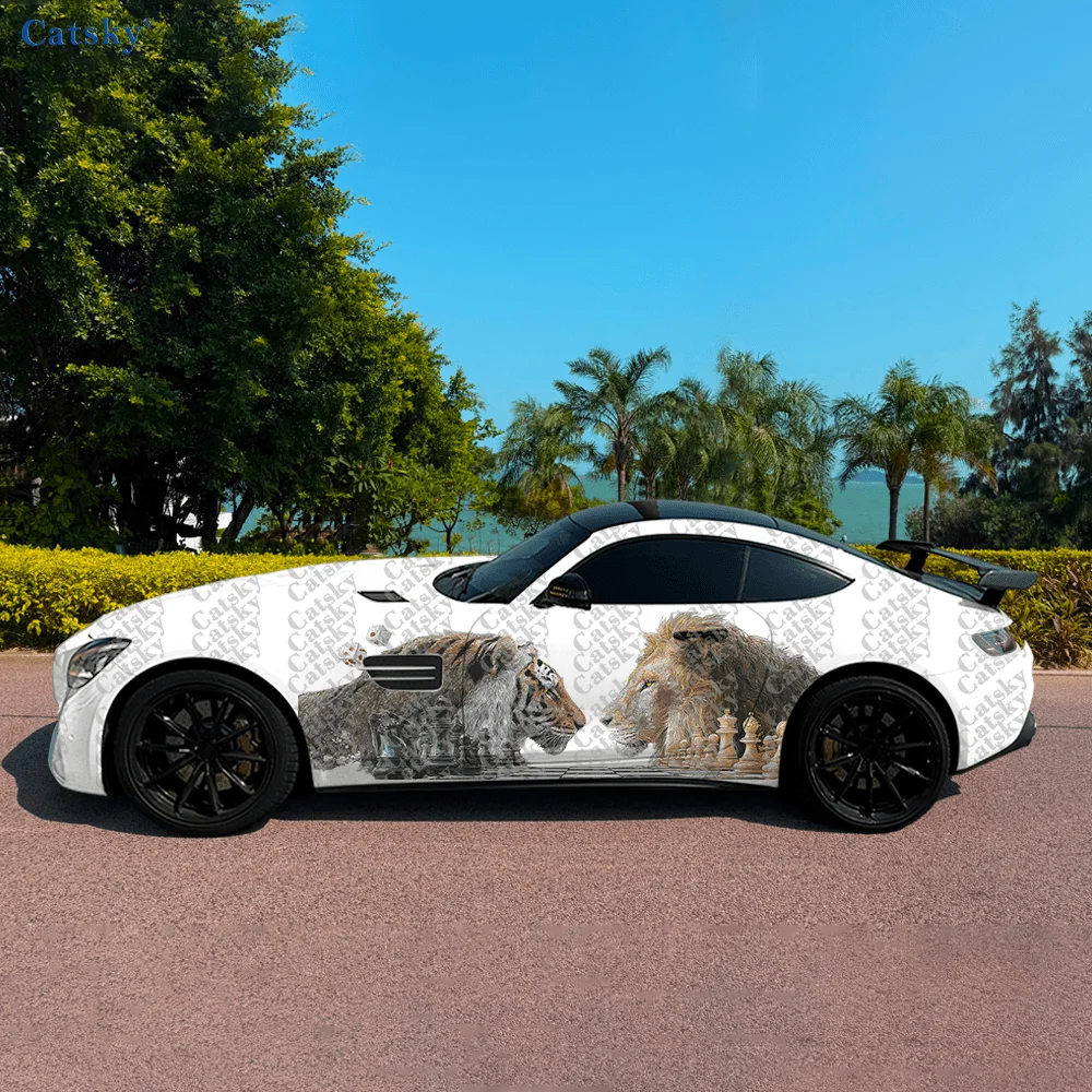 

Wildlife Lion Pair Roar Car Side Sticker Decoration,PVC Waterproof Scratch Resistant Decal,Car Protect,Auto Accessories Gift