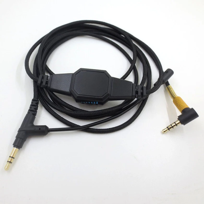 1pc 2m Length 3.5mm Plug Computer to Gaming Headset Connection Cable Connecting Wire with Mic & Clip for Boom Microphone V-MODA