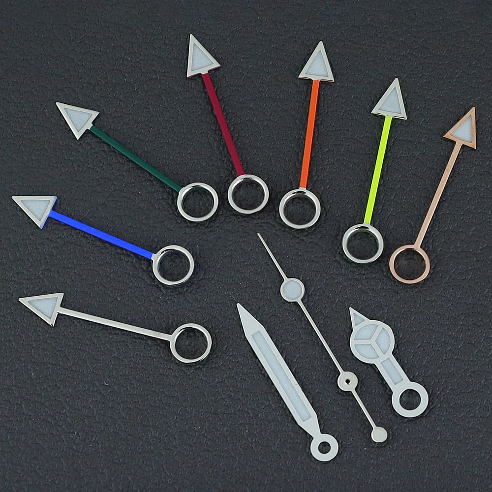 그린 C3 야광 시계 바늘, NH34 무브먼트 로즈 골드 실버, 7.8x12x12.5x12.5mm, NH34 시계 액세서리 포인터, GMT 마스터