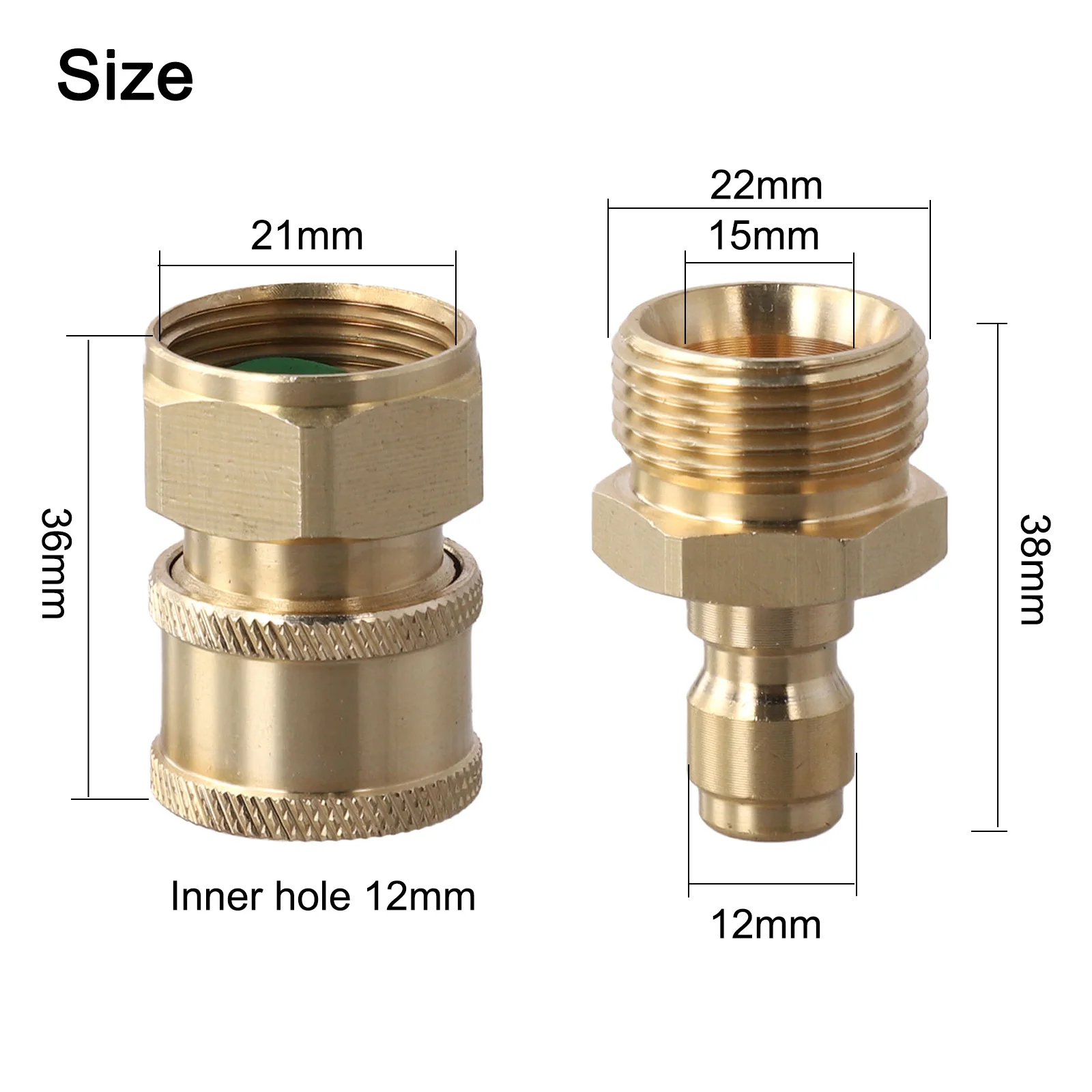 2PCS Washer Spray Nozzle Copper High Pressure Washer Spout Quick Connector 22mm Male Threaded Joint Garden Washing Tools