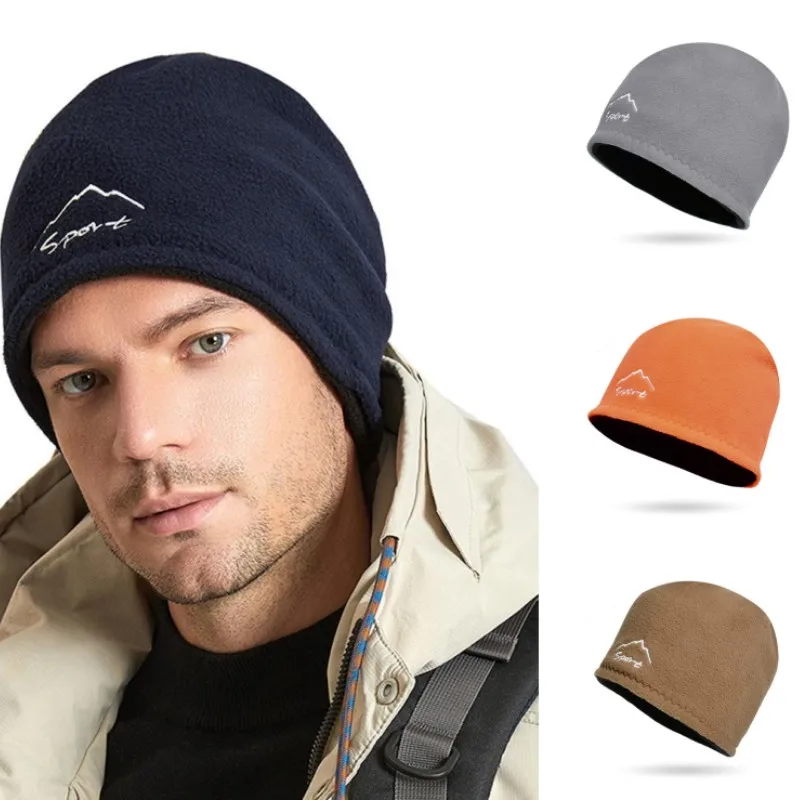 Dwustronna, wiatroszczelna, ciepła Polar runo, czapki typu beanie dla mężczyzn, damska czapka zimowa czapka z czaszkami Unisex, odporna na zimno