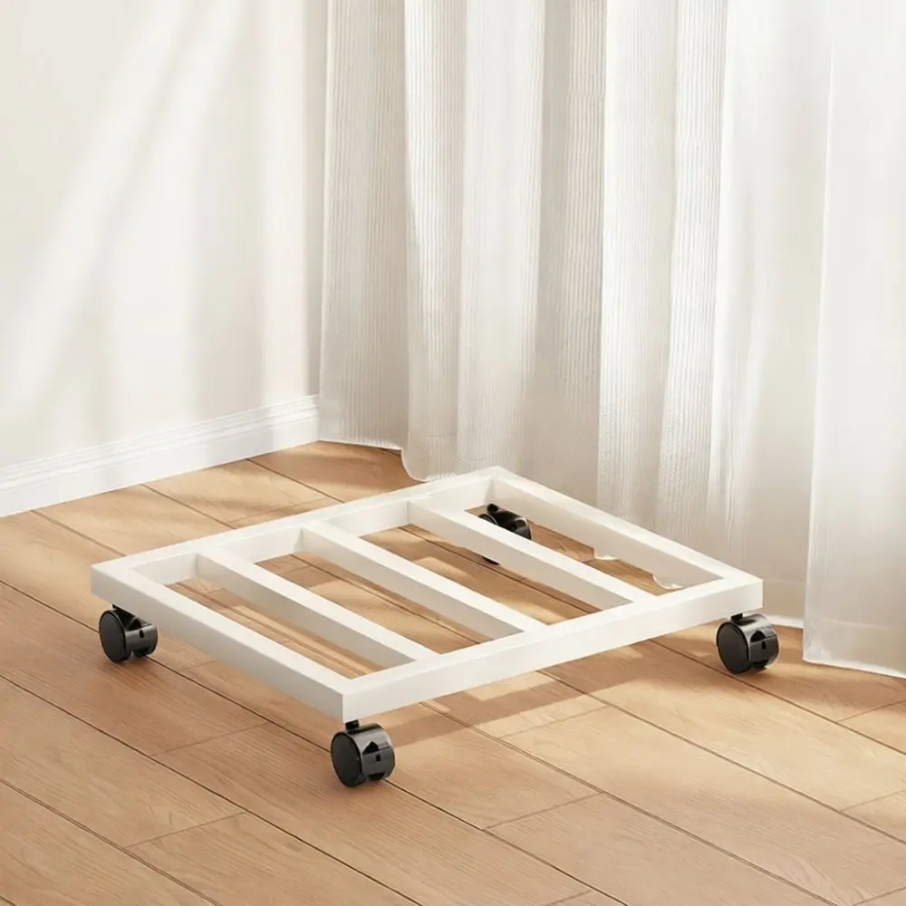 Metal Mobile Flower Pot Holder With Universal Wheels Indoor Balcony Storage Shelf Modern Rolling Plant Display Rack