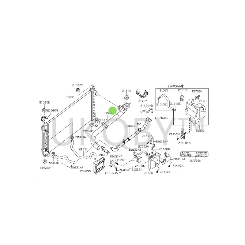 215019HA0A Suitable for Ni ss an Teana three-way water tank Water inlet thermostat