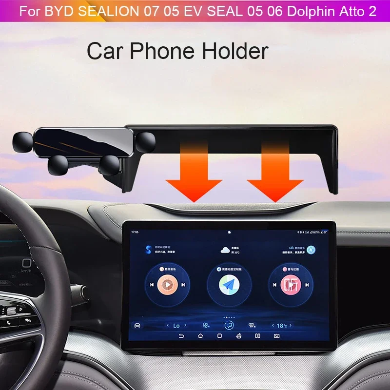

Car GPS Screen Navigation Stand Special Phone Holder Modify Auto Accessories For BYD Dolphin Atto 2 SEAL EV 05 06 SEALION 5 7 EV