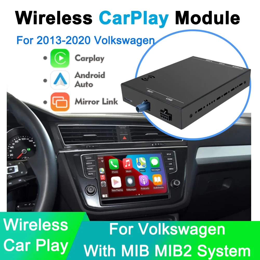 Wireless Carplay Android Auto Module Box for VW Volkswagen MIB MIB2 Golf 7 Pole Tiguan Lamando Magotan Phideon Teramont Mirror L