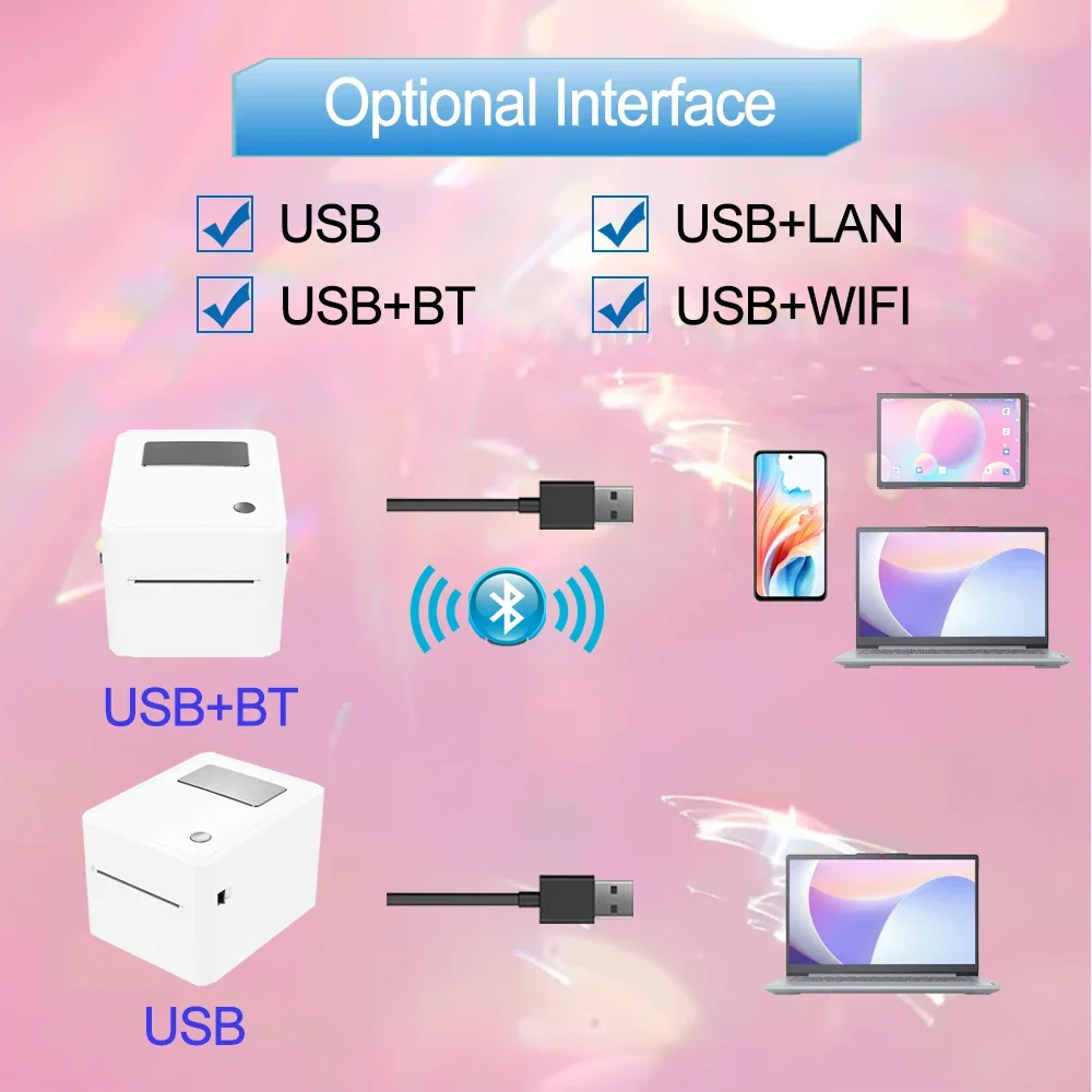 Imagem -02 - Aixw-impressora Térmica de Etiquetas Tamanho Grande Papel Interno Adesivo Usb Bluetooth Wifi 4x6 110 mm