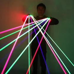 RGB Laser Gloves With 7 Laser 3pc Green 2PCS Red 2PCS Violet Blue LED Flash Finger Palm Light Dress Up LED Robot Suit