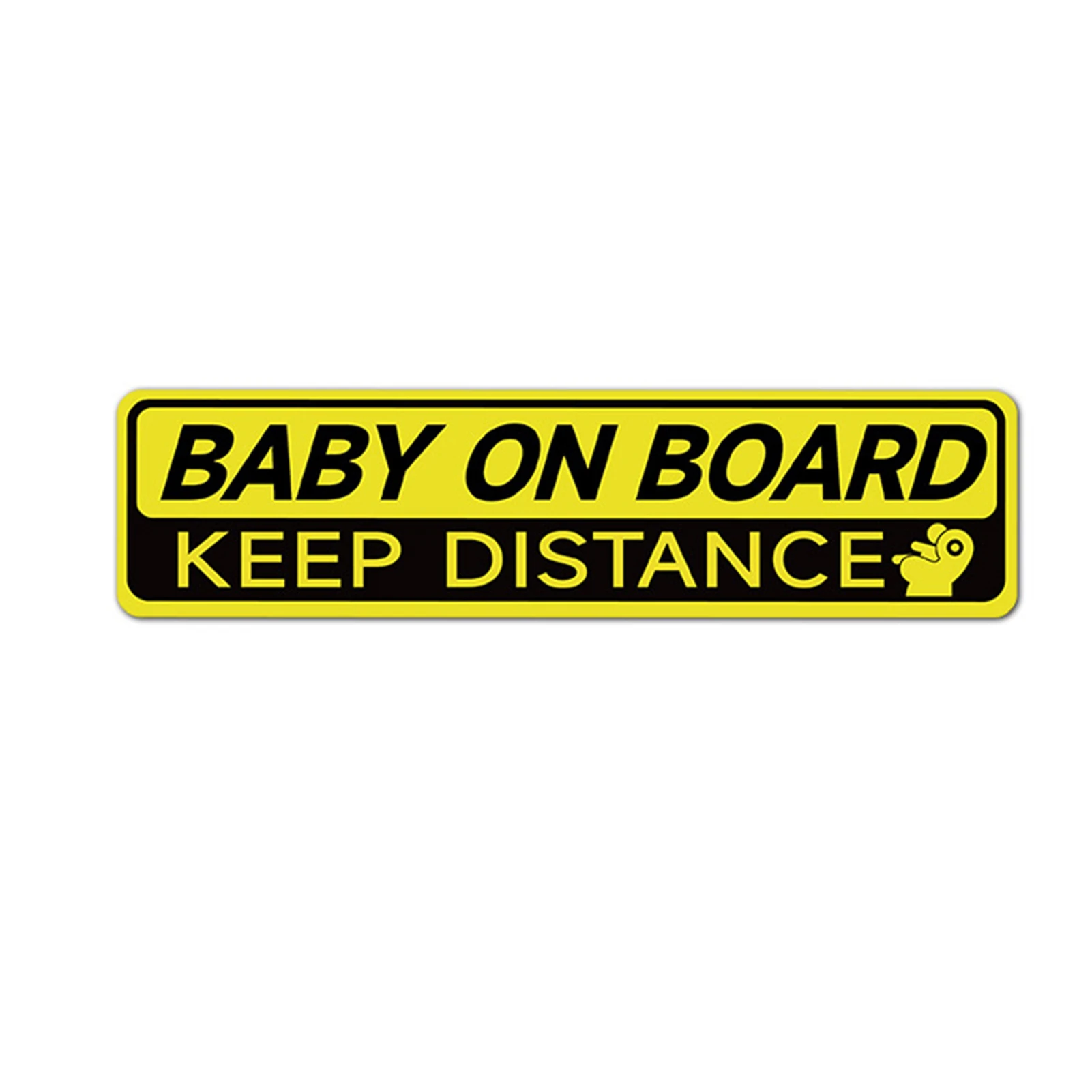 1Pc Baby On Board Car Safety Sticker, Yellow Black High Visibility Waterproof Decal for All Vehicles