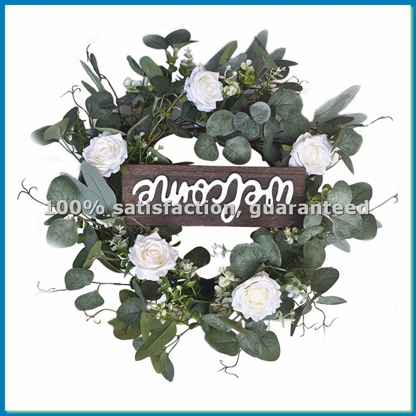 

Новогодний венок из эвкалипта для двери, маленький, декоративный, подвесной - AT35