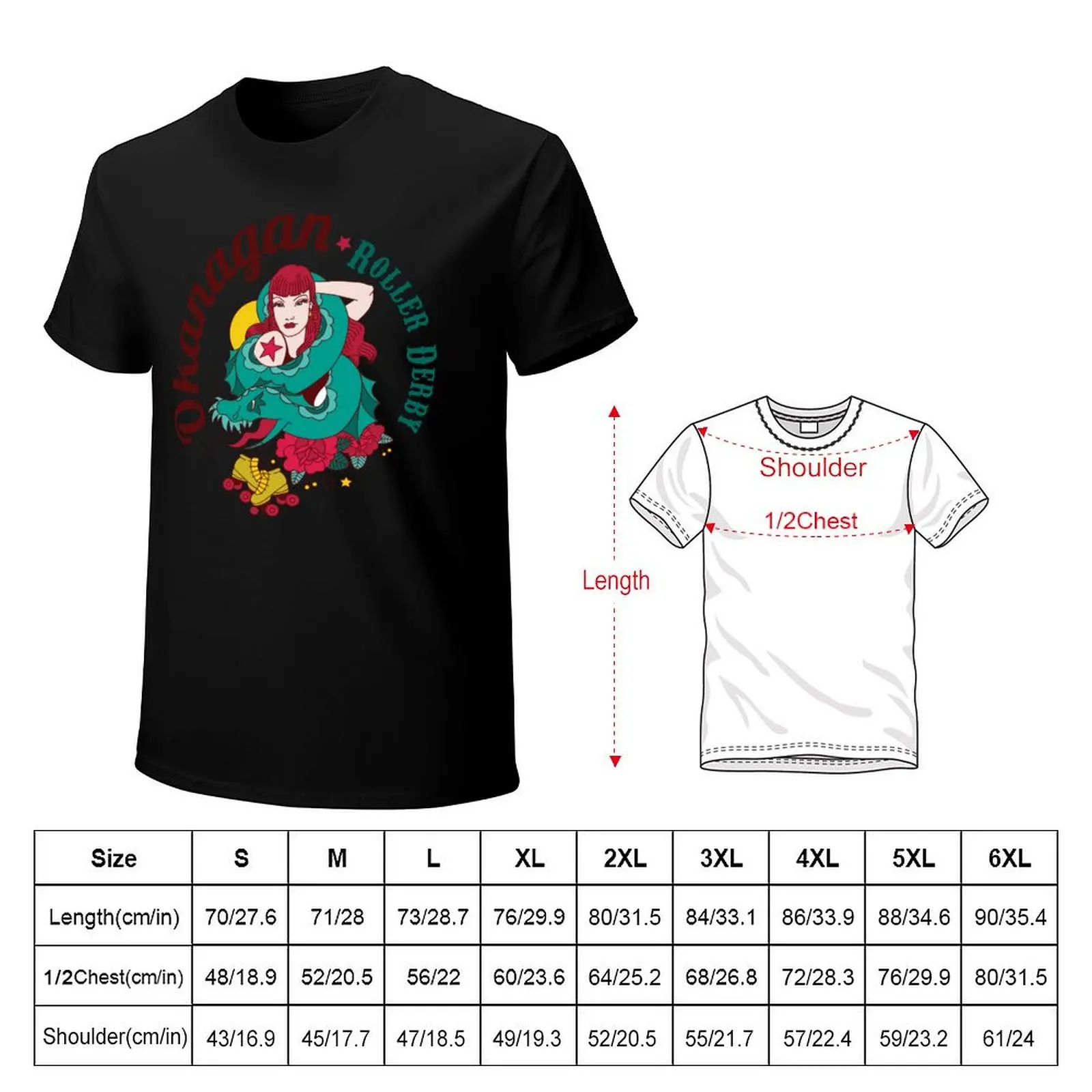 Okanagan Roller Derby League Logo T-Shirt Casual Breathable Short Sleeve Top