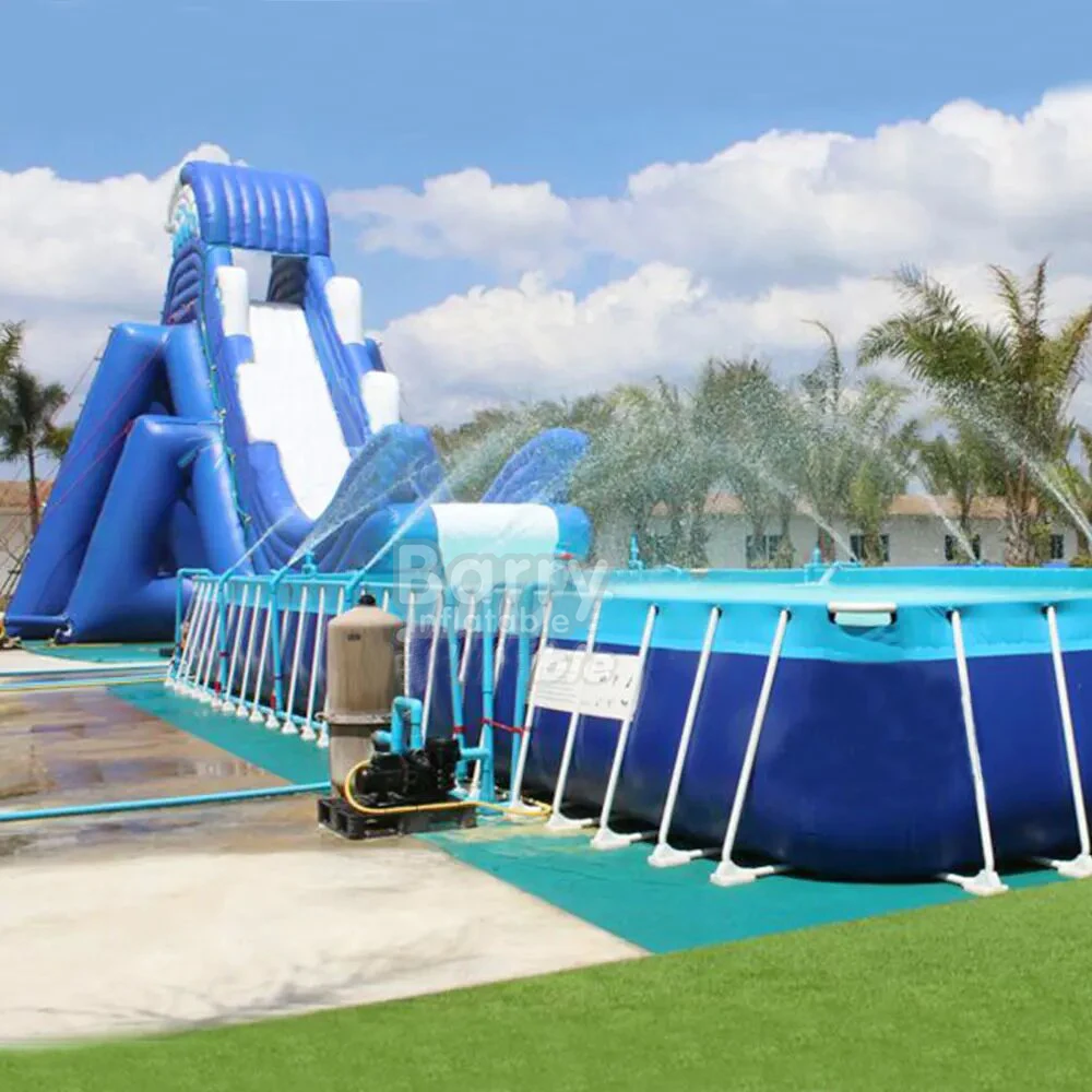 Outdoor Above Ground Pvc Swimming Pool Metal Frame Water Park For Kis And Adult