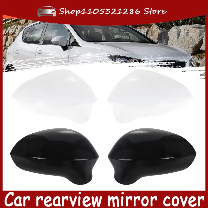 Left/Right Side Wing Mirror Cover Cap Casing For Seat Ibiza 2008 2009 2010 2011 2012 2013 2014 2015 2016 2017 White/Glossy Black