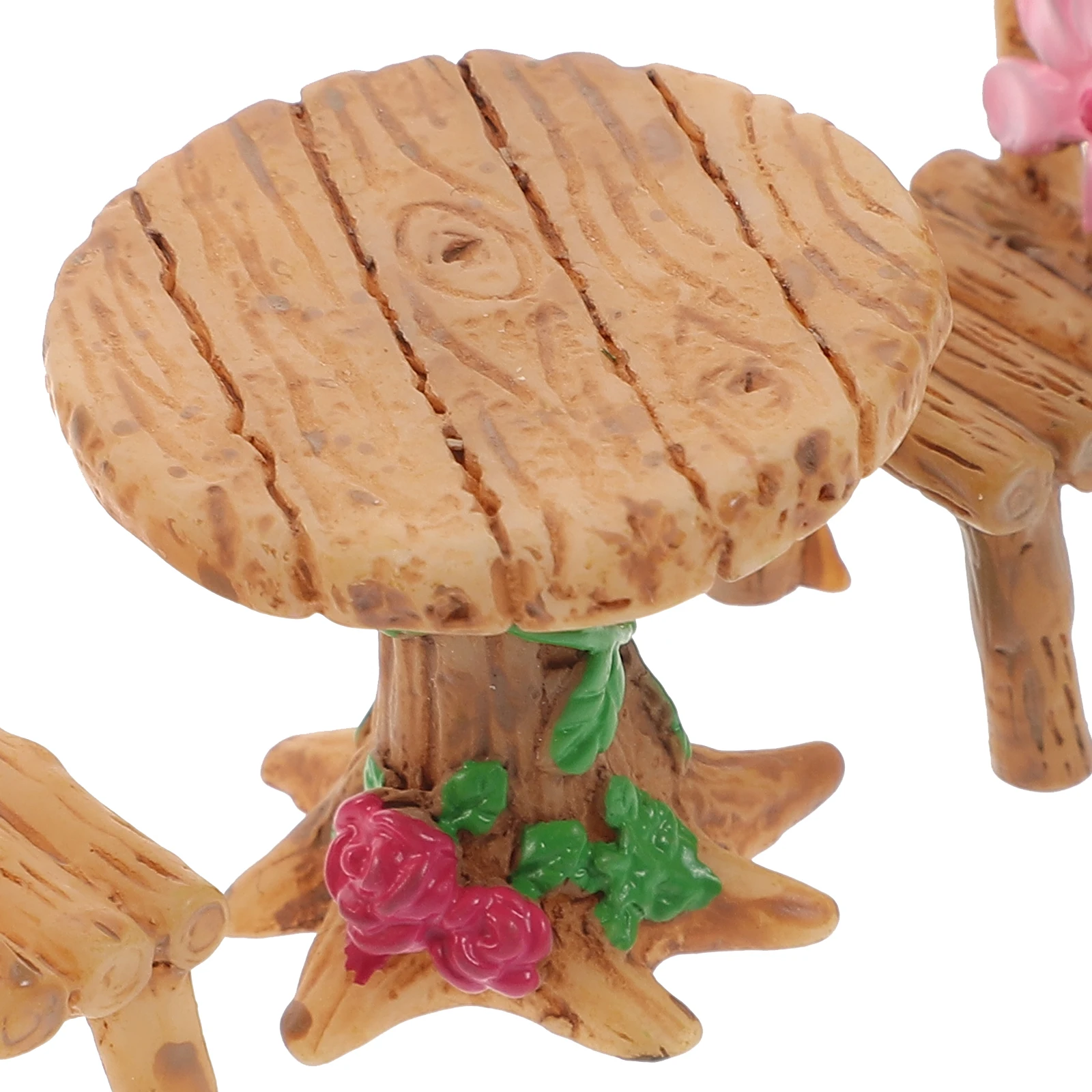 

4 Sets Resin Miniature Table Chair Set Micro Garden Landscape Decor Outdoor Yard Ornament Rustic Design Waterproof Long-Lasting