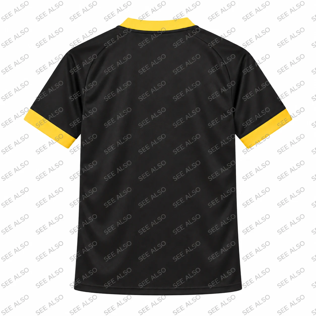 26/27 Herren Damen Kinder Stade Rochelais Auswärtstrikot Rugby Schwarz mit Gelbem Besatz V-Ausschnitt Kurzarm Fan Sport Trainings-Oberteil – Detail 4