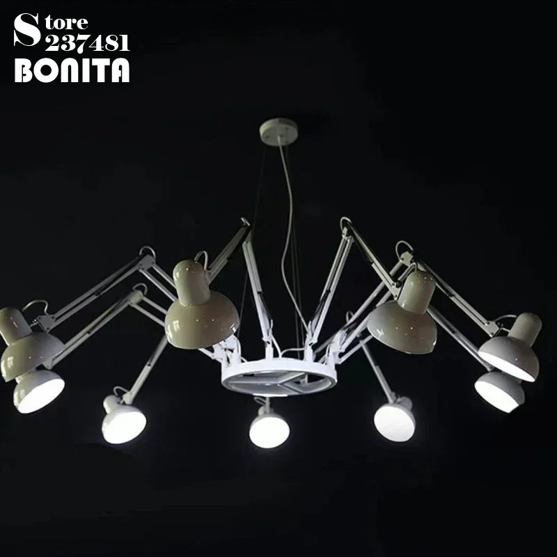 Chandelier for Dining Room Office Table Living Room Vintage  Spider Mechanical Arm Lighting Fixture Interior Design Pendant Lamp