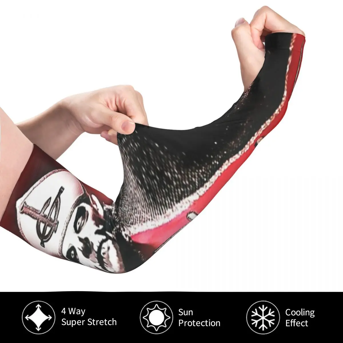 Manchons de bras d'extérieur Rock Band Ghost BC, housse de Protection contre les UV du soleil, manches de tatouage de cyclisme en soie glacée d'été