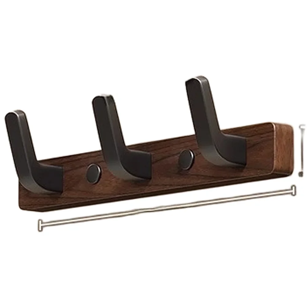 Sticky Back Walnut And Beech Wood L Shaped Hook For Hanging Items In For Entryway Bedroom Bathroom No Drill Required