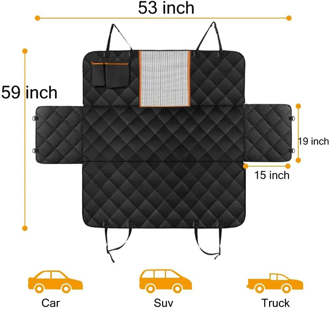 Dog Car Seat Cover for Pets 100% Waterproof Seat Cover Hammock 600D Heavy Duty Scratch Proof Nonslip Durable Soft Back Seat Cove