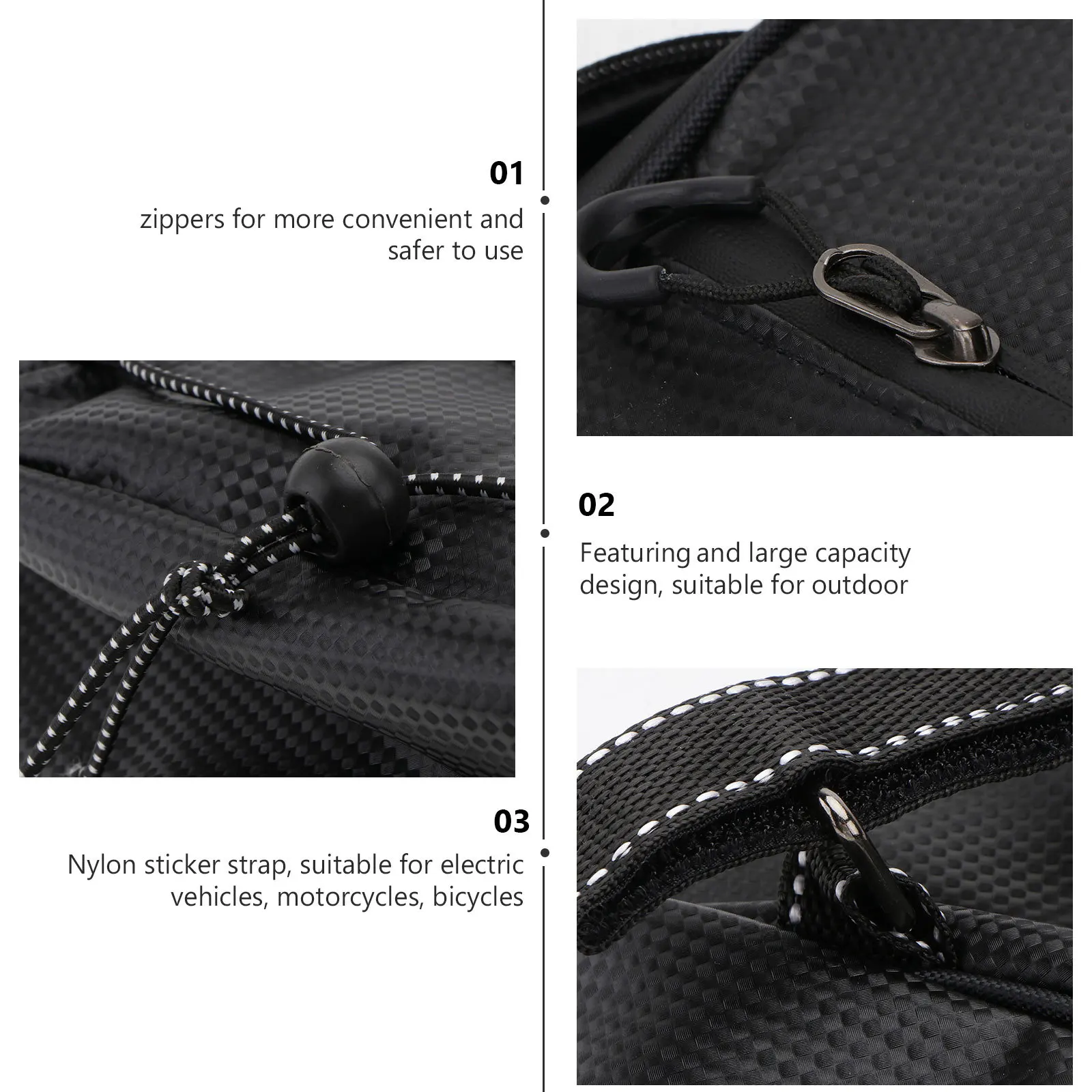 

1Pcs 9L Bike Rear Seat Bag Heavy Duty Waterproof Sundries Organizer for Electric Vehicle Bicycle Scooter Ride Commute Nylon