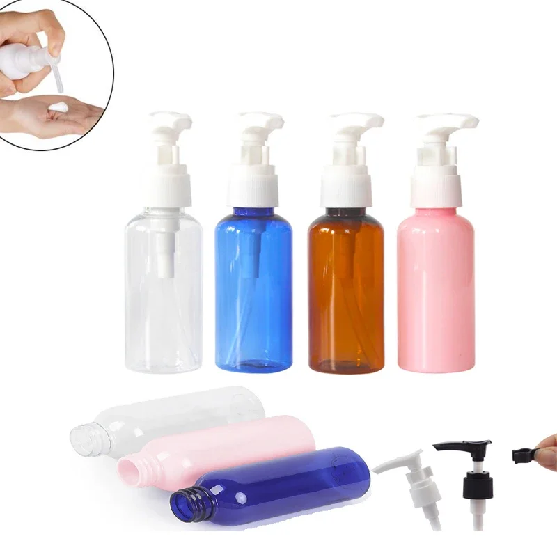 

100pcs 30ml-100ml Empty PET Plastic Pump Bottles Travel Press Pump Dispenser Container For Lotions Aromatherapy Shampoo Shower