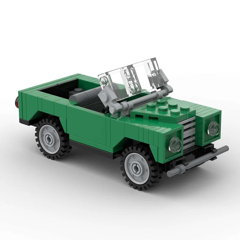 Zestaw klocków MOC City Speed Car Mini Zielony kabriolet Model pojazdu terenowego DIY Zabawki do montażu dla dzieci Prezent urodzinowy dla dorosłych