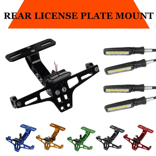 Soporte de montaje para matrícula trasera de motocicleta, luces de señal de giro para Yamaha MT07 MT09 MT10 R1 para Kawasaki Z1000 Z800 para Honda