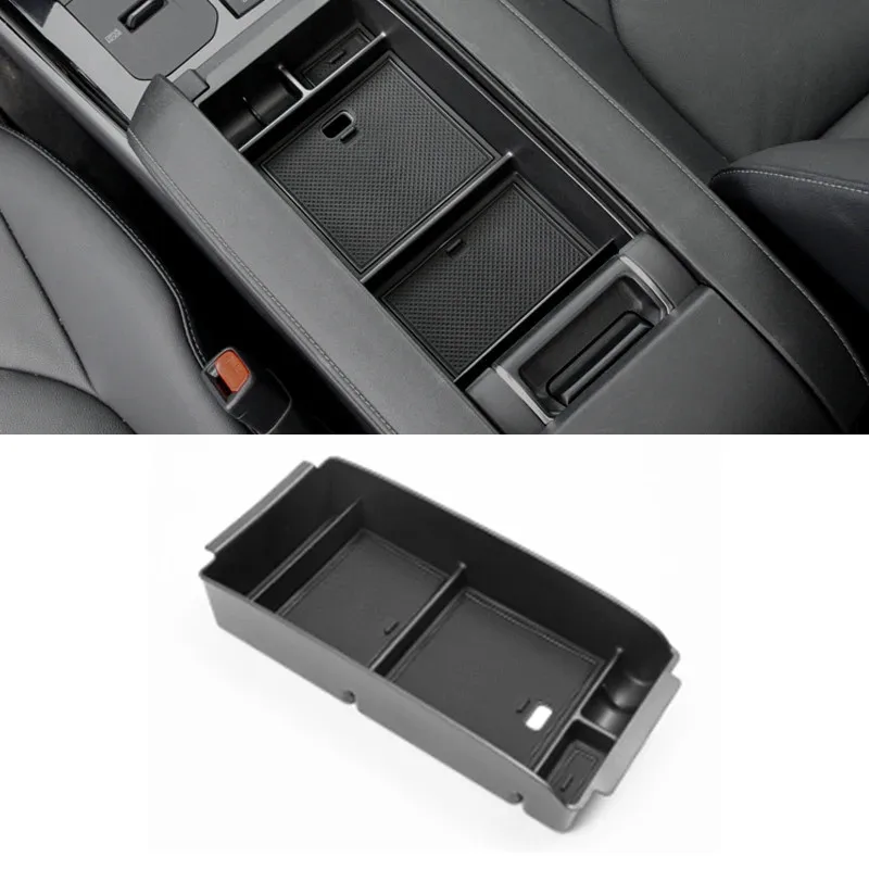 Car Armrest Storage Box Center Console Glove Tray Organizer For Toyota Highlander XU70 2020 2021 2022 Hybrid Accessories