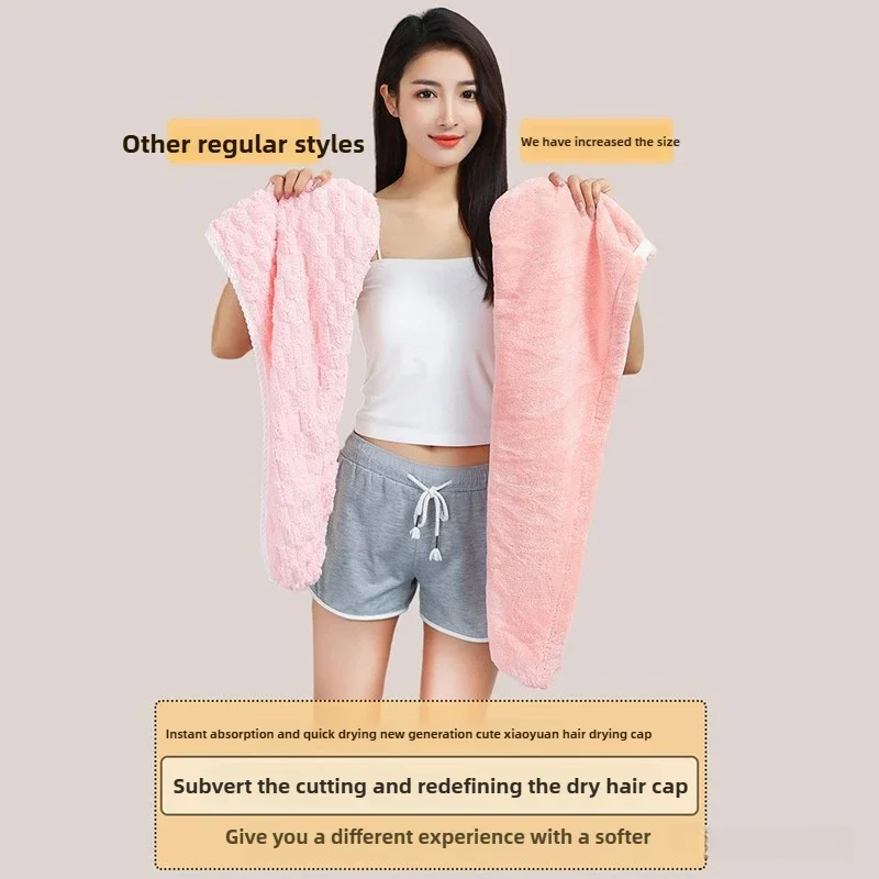 New Dry Hair Cap Super Absorbent Quick Drying Thick Bandana Shampoo-Free Shower Cap Wipe Hair Towel for Convenient Hair Care