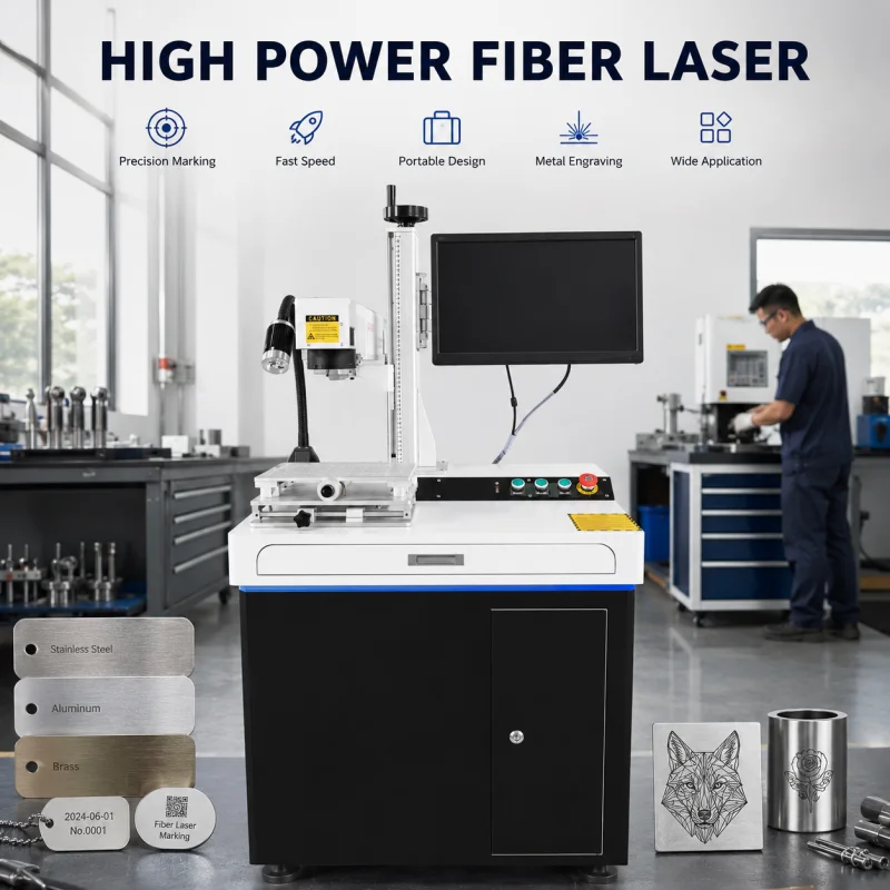 Professional Manufacturer Fiber Laser Marking Machine For Precise Small Marking On Aluminum Plates High Speed Direct Sale