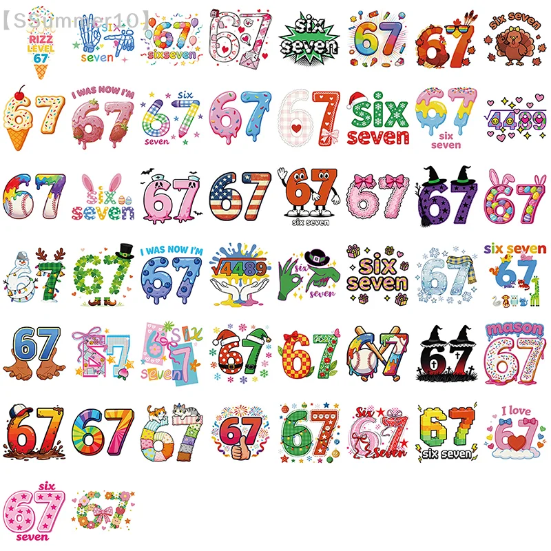 【SSummer10】50Pcs Funny Six Seven Vinyl Stickers-Waterproof Gifts for Phone Water Bottle Luggage Laptop Adults Teens【SS】
