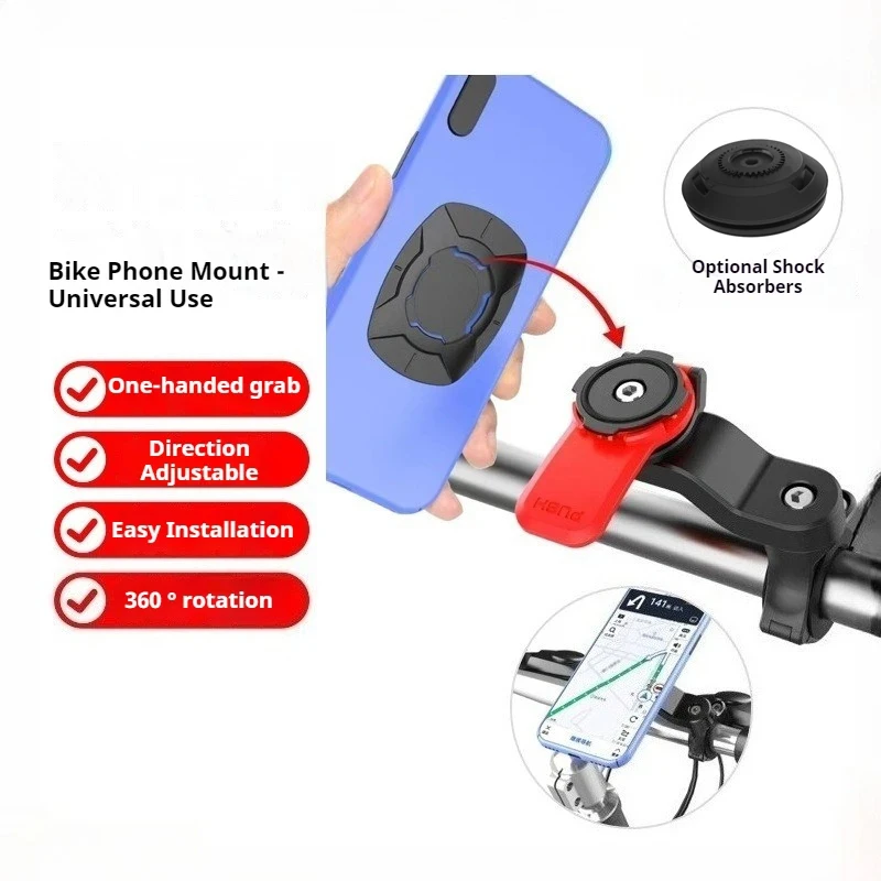 Motorcycle Phone Mount, Anti-Shake Bike Cell Phone Holder with Vibration Dampener, Quick Release Attach/Detach