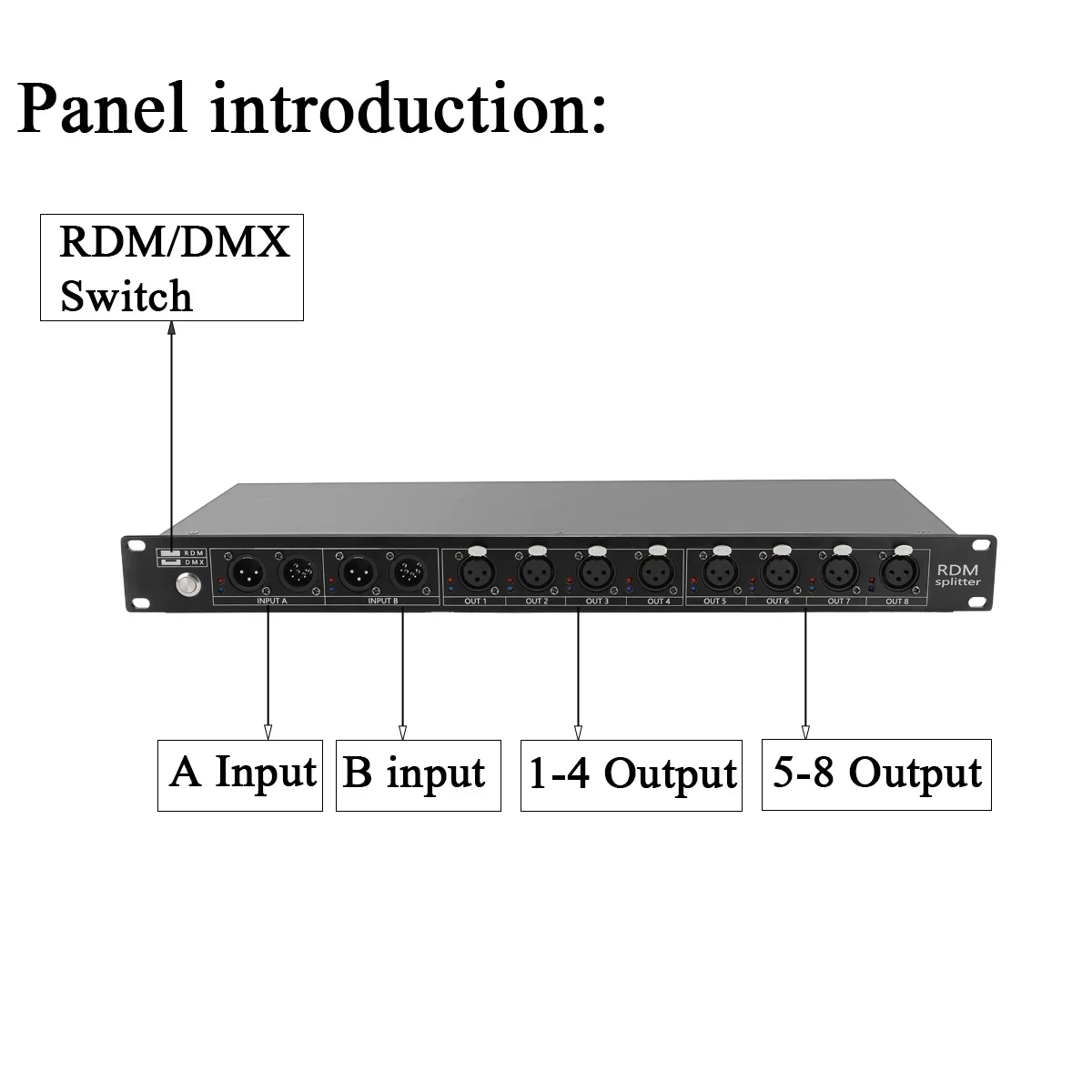 Répartiteur DMX 8 voies, contrôleur de sortie multi-extension 8x512 canaux avec éclairage réseau Satge à 3 broches pour discothèque DJ Disco